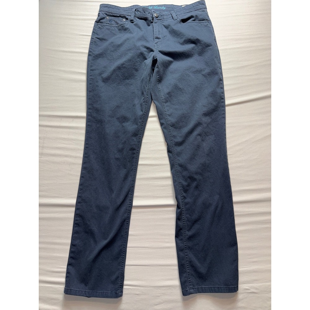 English Laundry Mens‎ Navy Blue Micro Texture Stretch Straight Leg Pants 34x34